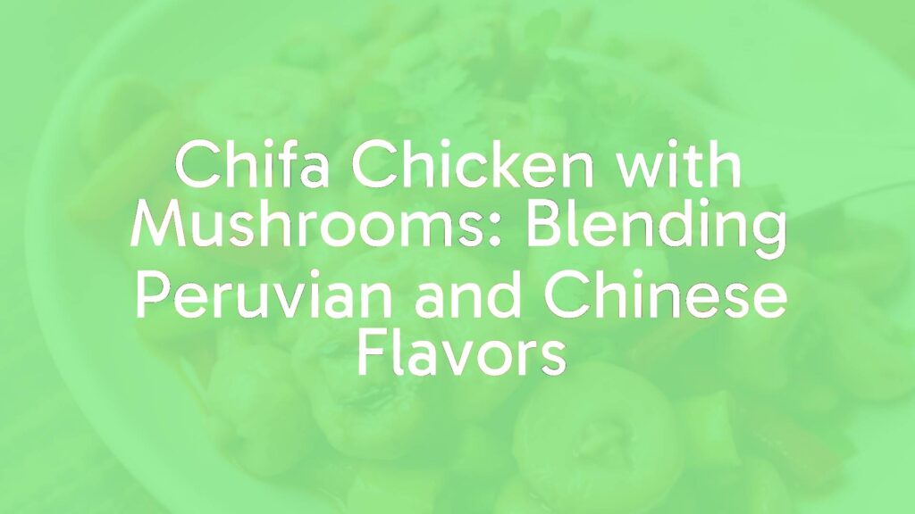 A plate of Chifa chicken with mushrooms, stir-fried with bell peppers and green onions, garnished with fresh cilantro, vibrant colors, appetizing, realistic, Peruvian-Chinese fusion cuisine.