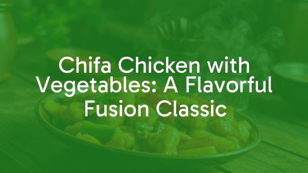 Aromatic Chifa chicken stir-fry with colorful vegetables, Peruvian-Chinese fusion cuisine, rich golden sauce, steaming hot dish, rustic wooden table, warm and inviting atmosphere, realistic.