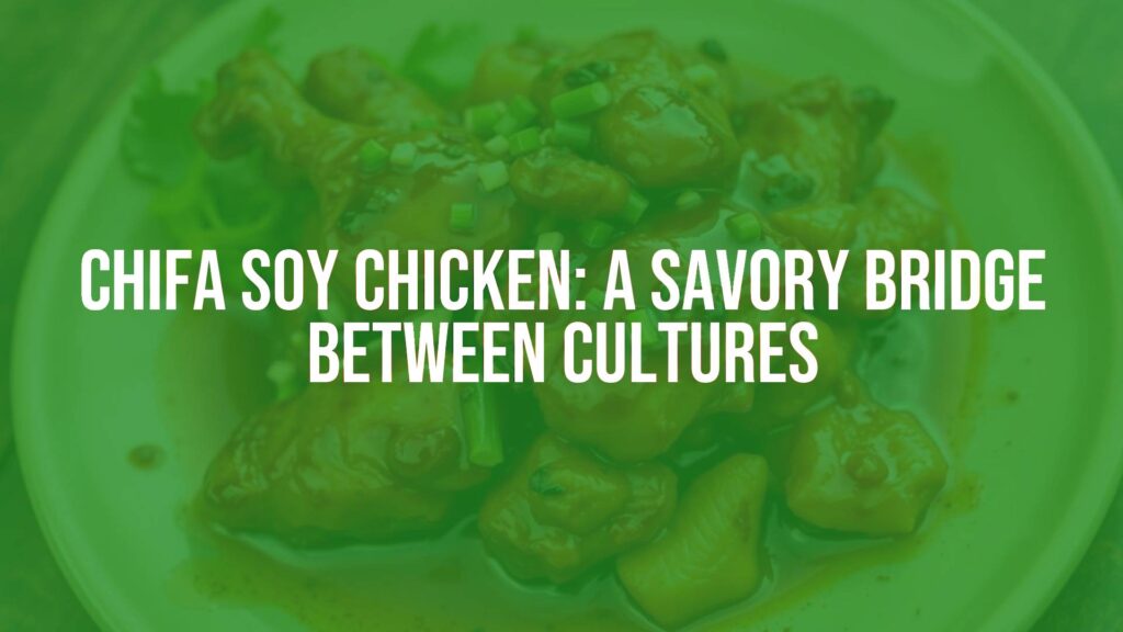 A savory, juicy Chifa soy chicken dish, glazed with soy sauce, garnished with garlic and ginger, served on a plate with Peruvian spices, vibrant and appetizing, realistic.