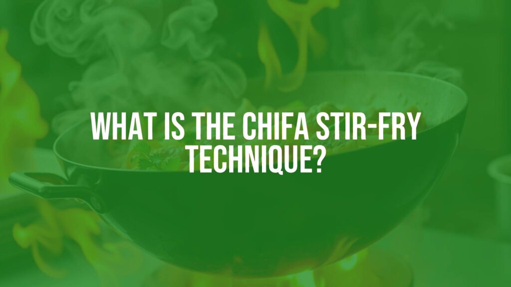 A vibrant Chifa stir-fry sizzling in a wok, colorful vegetables and meat, high heat flames, smoky wok hei effect, Chinese-Peruvian fusion cuisine, lively and dynamic cooking scene, realistic.