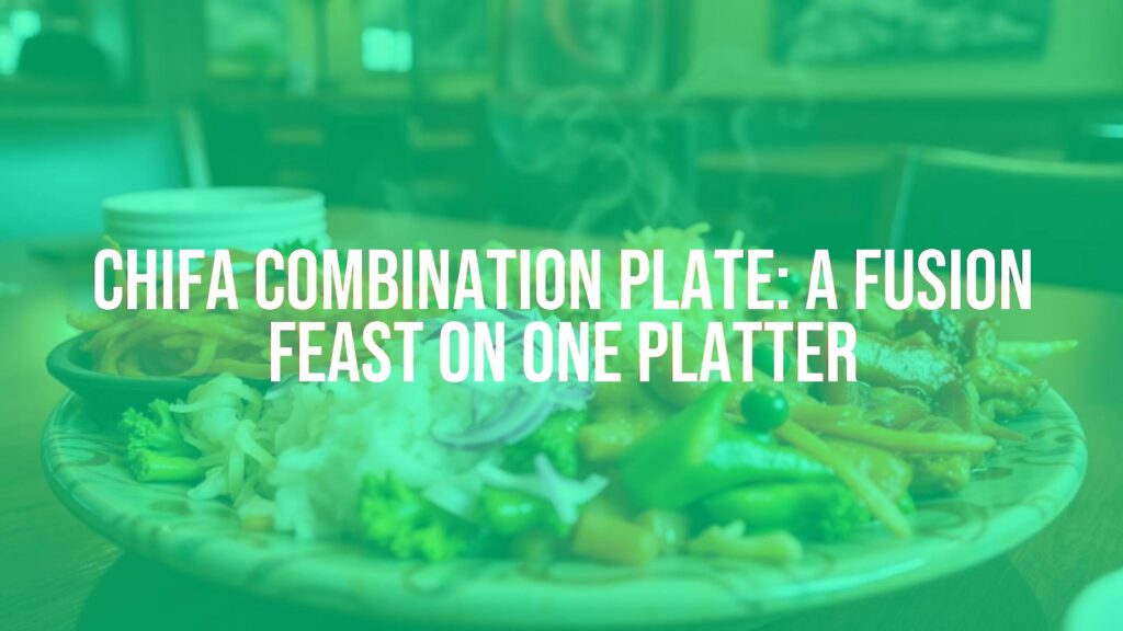 A colorful Chifa combination plate with Peruvian-Chinese fusion dishes, vibrant ingredients, steaming hot, artistic presentation, cozy restaurant setting, realistic.